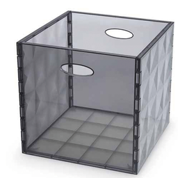 [1990964] Crystal box trasparente/grigio H 30x31x31cm