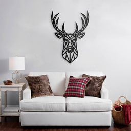 [EFFEZ93761] Decorazione murale cervo nero cm 62 x 87 h(MT1924081) EFFEZ