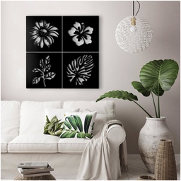 [EFFEZ93759] Decorazione murale nera astratto cm 40 x 40 x 4 EFFEZ