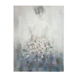 [B0240654] Dipinto olio su tela Village 90x120 cm