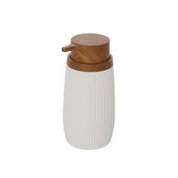[20009709] Dispenser Sapone Serie London Color Bianco E Legno