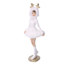 [V6321510000] Donna resina ballerina bianco cm 12x9h32