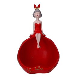 [V8543170000] Donna resina svuotatasche rosso cm 20x15h32