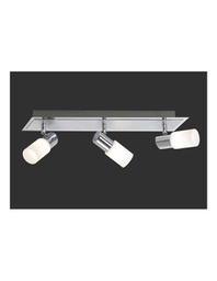 [TRIO821410305] Faretto Clapton 3 Spot Led Cromo E Vetro Bianco L50 cm Trio Lighting