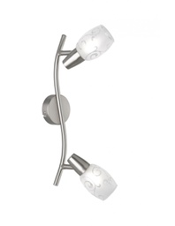 [TRIOR80022007] Faretto Colmar Nichel 2 Spot Led Vetro Satinato L39 cm Trio Lighting