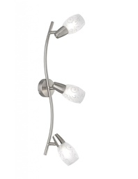 [TRIOR80023007] Faretto Colmar Nichel 3 Spot Led Vetro Satinato L56 cm Trio Lighting