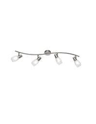 [TRIOR80024007] Faretto Colmar Nichel 4 Spot Led Vetro Satinato L79 cm Trio Lighting