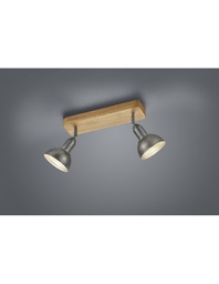 [TRIO803400267] Faretto Industriale Barra 2 Spot Delhi Nichel L33 cm 2xE14 Trio Lighting