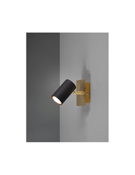 [TRIO802400180] Faretto Marley Base Oro Con Spot Cilindrico Nero Orientabile Trio Lighting