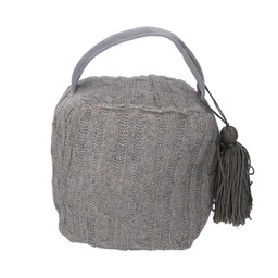 [V1870910000] Fermaporta tessuto borsa grigio quadro cm 12x10h15/20