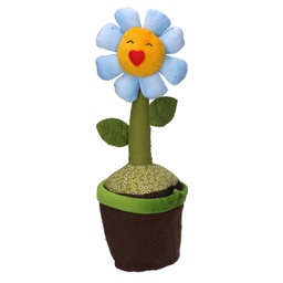 [V1871010000] Fermaporta tessuto fiore azzurro cm 12x12h35