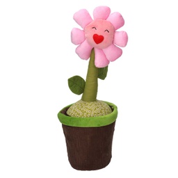 [V1871000000] Fermaporta tessuto fiore rosa cm 12x12h35