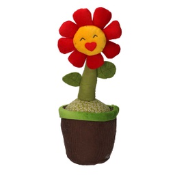 [V1870990000] Fermaporta tessuto fiore rosso cm 12x12h35