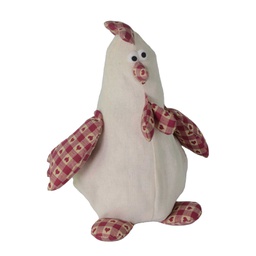[V1870820000] Fermaporta tessuto gallo bianco cm 17x14h25