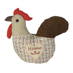 [V1870870000] Fermaporta tessuto gallo quadretti crema cm 26x13h25