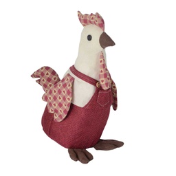 [V1870810000] Fermaporta tessuto gallo rosso cm 27x10h28