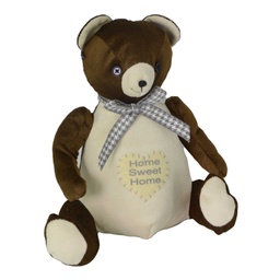 [V1870890000] Fermaporta tessuto orso marrone cm 22x18h30