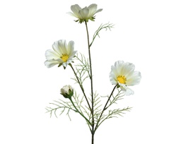 [20041768] Fiore Artificiale bianco in poliestere con stelo