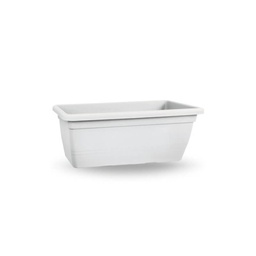 [20005871] Fioriera con sottovaso rettangolare bianca