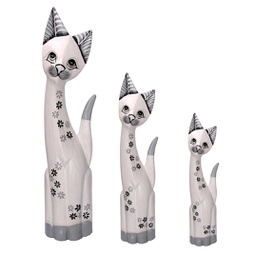 [V1871440000] Gatto legno 1-3 bianco cm h60/80/100