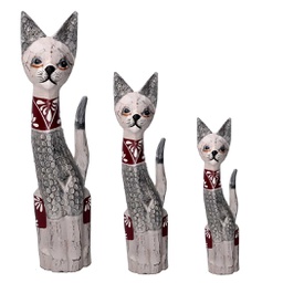 [V1871450000] Gatto legno 1-3 grigio cm h60/80/100