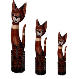 [V1871470000] Gatto legno 1-3 marrone cm h60/80/100