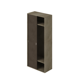 [AZ26045] Guardaroba con ante scorrevoli e appendiabiti colore Fango struttura Argilla H212x90x43cm