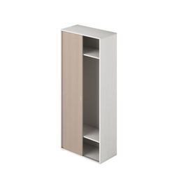[AZ26069] Guardaroba con ante scorrevoli e appendiabiti colore Olmo struttura Bianco H212x90x43cm