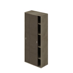 [AZ26083] Guardaroba con ante scorrevoli e ripiani colore Fango struttura Argilla H212x90x43cm