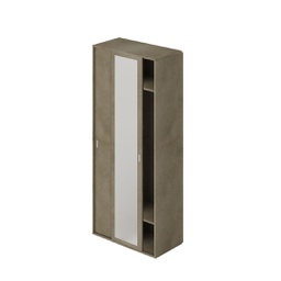 [AZ26151] Guardaroba con specchio ante scorrevoli e appendiabiti colore Argilla H212x90x43cm