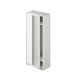 [AZ26175] Guardaroba con specchio ante scorrevoli e appendiabiti colore Bianco H212x90x43cm