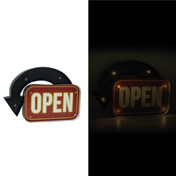 [V4611270000] Insegna metallo open c/led cm 43