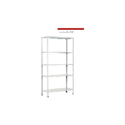 [1993113] Kit Scaffale 5 Ripiani Colorato 40X100Xh189 Incastro Facile Da Montare Inka Rosso