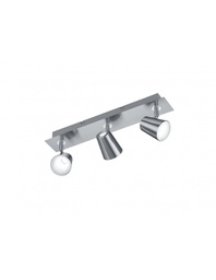 [TRIO873110307] Lampada da Soffitto 3 Spot Led Orientabili Narcos Nichel Trio Lighting