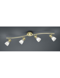 [TRIO871010408] Lampada da Soffitto 4 Spot E14 Orientabili Levisto Ottone Trio Lighting