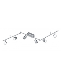 [TRIO873110607] Lampada da Soffitto Bracci 6 Spot Orientabili Narcos Nichel Trio Lighting