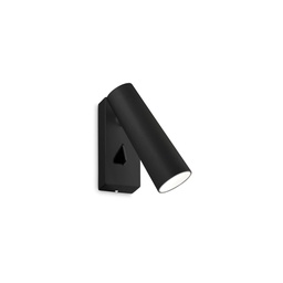 [8021696281001] Lampada da parete PIPE AP nero - L40xH105xP125mm