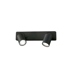 [8021696229034] Lampada da parete Rudy AP2 Round Nero - L 320 x H 125 x P 90-115 mm