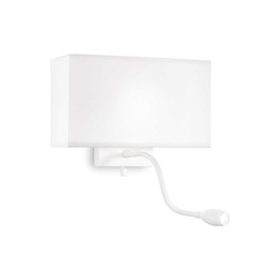 [8021696215693] Lampada da parete bianca per hotel - L 320 x H 225 x P 110 mm