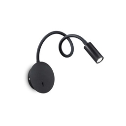 [8021696203195] Lampada da parete nero D 85 x P min 280 - max 550 mm