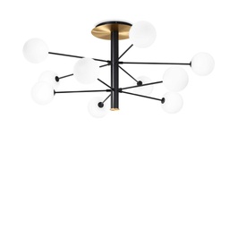 [8021696273693] Lampada da soffitto Cosmopolitan Nero-Ottone D1240xH535mm