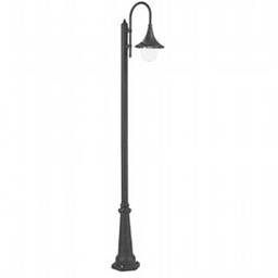 [SOV895/06] Lampada da terra in alluminio pressofuso con diffusore trasparente nero