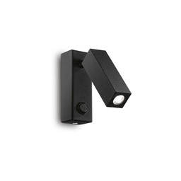 [8021696142241] Lampada parete quadrata nera 40x110x150mm