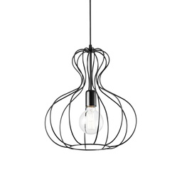 [8021696148502] Lampada sospensione Ampolla Nero D350xH630-1200mm