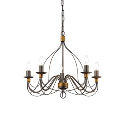 [8021696057187] Lampada sospensione Corte SP5 - D640 x H700-1050 mm - Ruggine