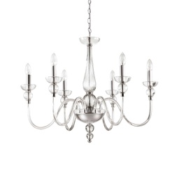 [8021696044422] Lampada sospensione DOGE trasparente D750xH820-1500mm