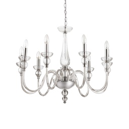 [8021696044453] Lampada sospensione DOGE trasparente D750xH820-1550mm