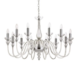 [8021696168906] Lampada sospensione DOGE trasparente D910xH850-1650mm