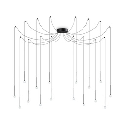 [8021696284002] Lampada sospensione Lucciola Nero D200xH450-5435mm