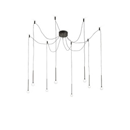 [8021696283982] Lampada sospensione Lucciola SP8 nero D115xH450-5430mm
